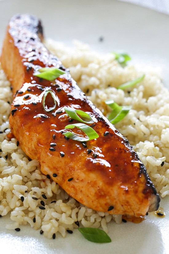 Gochujang-glazed salmon