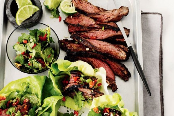 Gochujang-glazed skirt steak