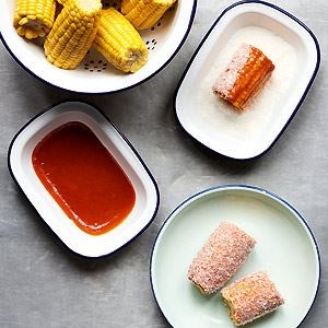 Gochujang mayo and coconut corn on the cob