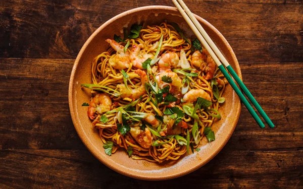 Gochujang prawns and noodles