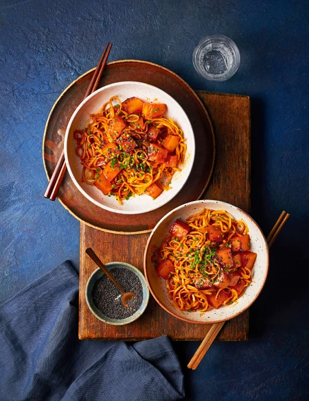 Gochujang swede noodles