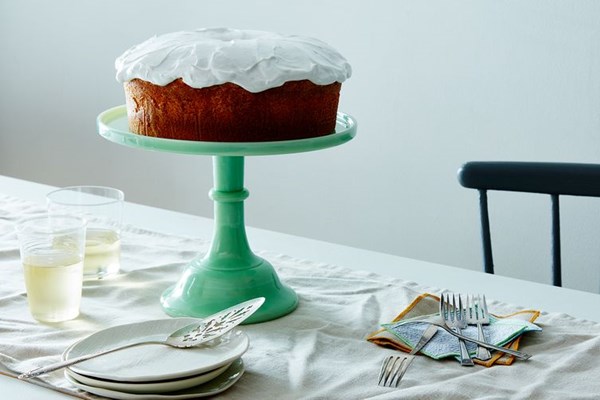 Gold cake with boiled icing, 1866