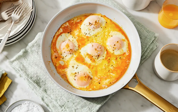 Golden basted eggs
