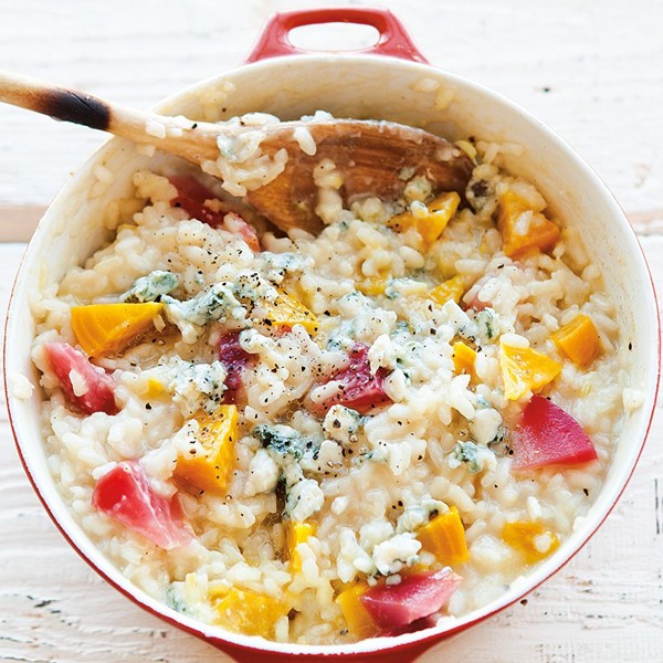Golden beet & blue cheese risotto