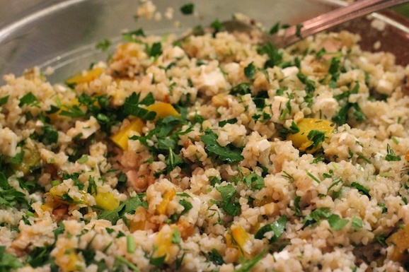 Golden beet and bulghur salad