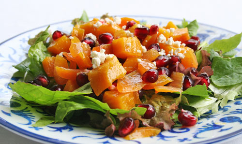 Golden beet and pomegranate salad