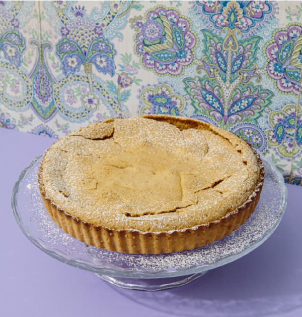 Golden brown butter tart with honey-roasted figs