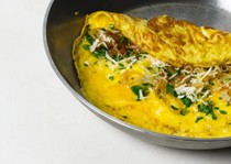 Golden-brown omelet
