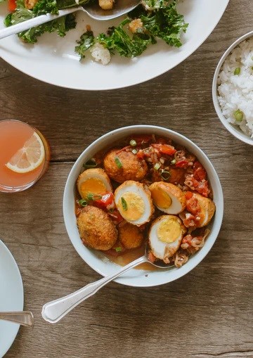 Golden Burmese egg curry