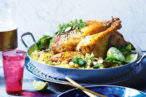Golden chicken biryani