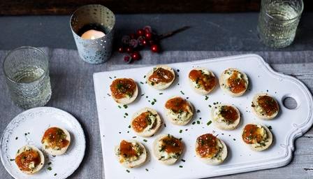 Golden dough balls with cheese and herbs