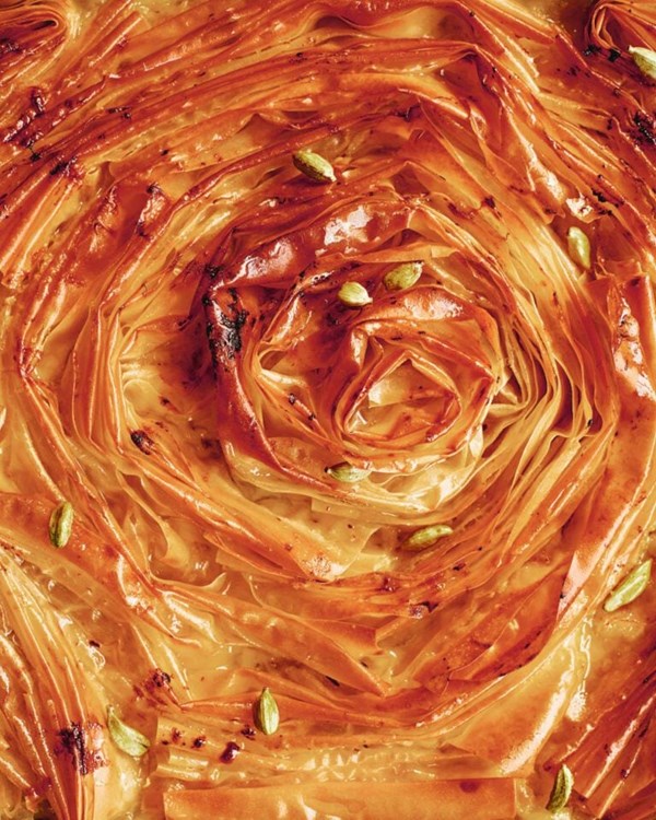 Golden filo custard pie (Galatopita)