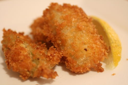 Golden fried cardoon