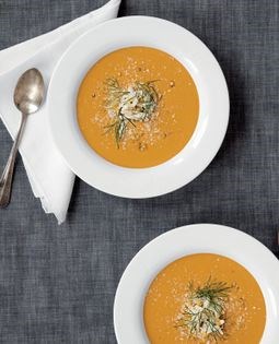 Golden garlic & Dungeness crab soup