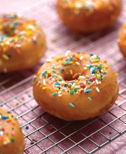 Golden glazed doughnuts