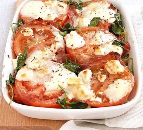 Golden goat’s cheese tomatoes