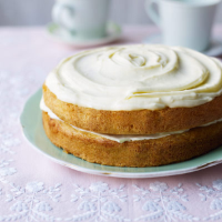 Golden layer cake with buttercup frosting
