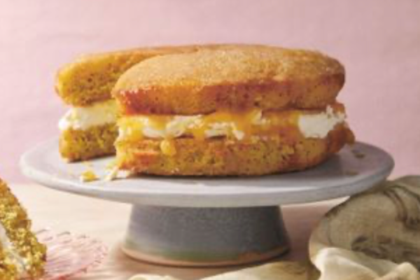 Golden lemon drizzle cake with poppy seeds