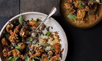 Golden miso roast potato salad