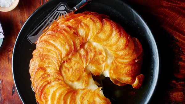 Golden potato cake