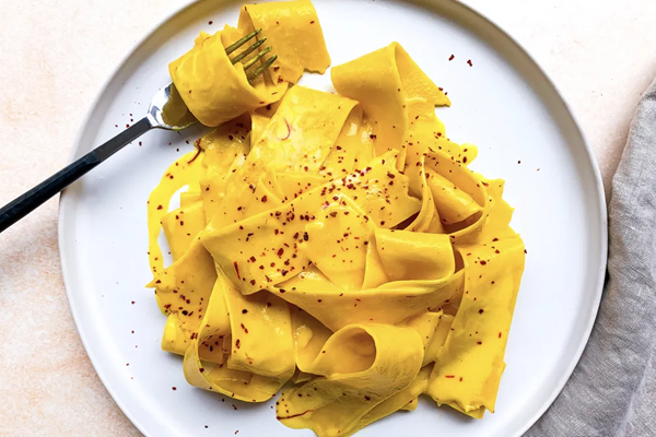 Golden saffron pasta