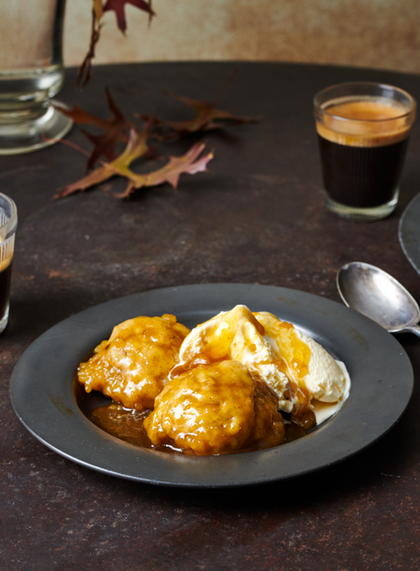 Golden syrup and banana dumplings
