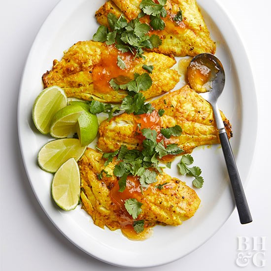 Golden turmeric fish