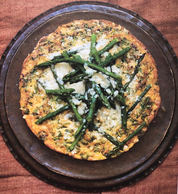 Good things to add to a frittata 1: asparagus, rocket & wild garlic