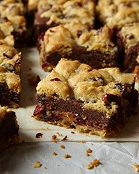 Gooey chocolate chip sandwich bars