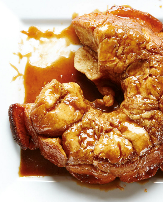 Gooey monkey bread with caramel glaze