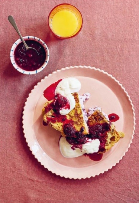 Gooey summer berry and ricotta stuffed French toast