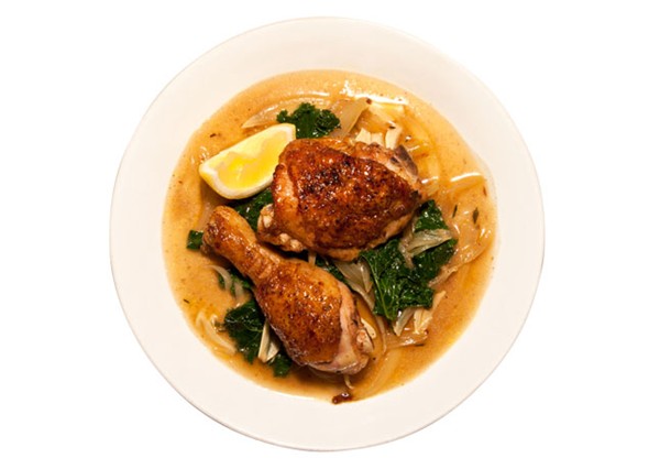 Google's braised chicken and kale