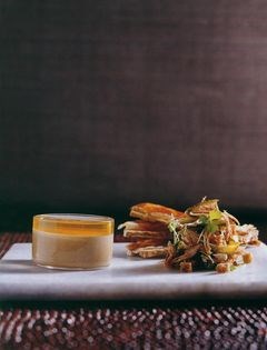 Goose liver parfait with Sauternes jelly and pickled pork salad