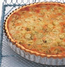 Gooseberry crème fraîche tart
