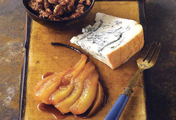 Gorgonzola dolce with roasted pears and spiced walnuts