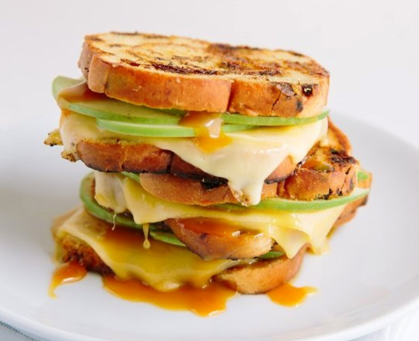 Gouda and apple cinnamon swirl grilled cheese