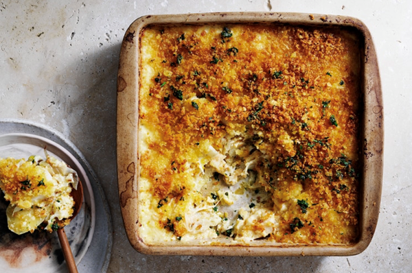 Gouda, cauliflower and potato bake