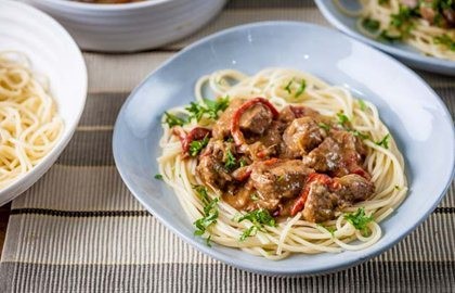 Goulash and spaghetti