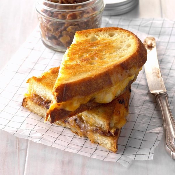 Gourmet grilled cheese with date-bacon jam