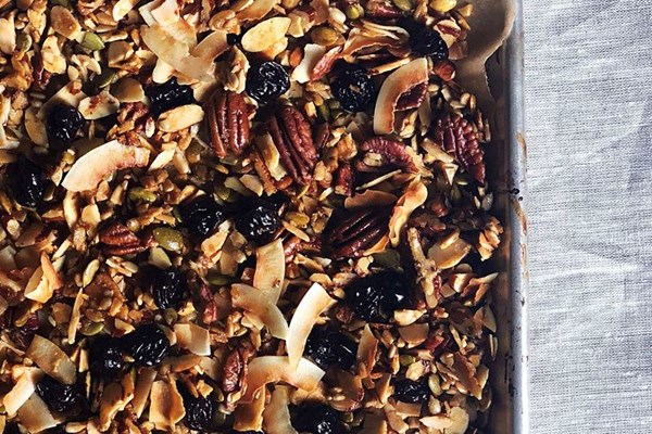 Grain-free granola with olive oil and brown sugar