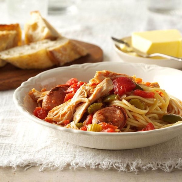 Grandma's Cajun chicken & spaghetti