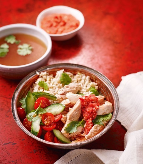 Grandma's Hainanese chicken rice