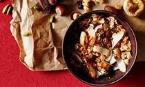 Granola with cranberries, mulberries, dates and figs
