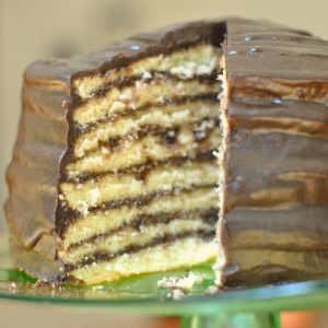 Grant’s eight little-layered chocolate cake