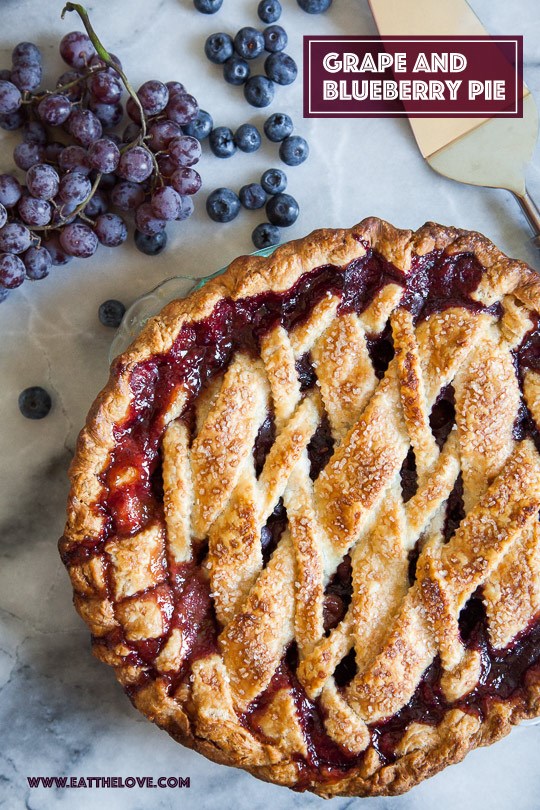 Grape and blueberry pie