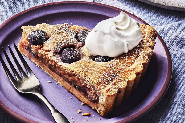 Grape and frangipane tart