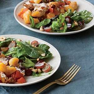 Grape and hazelnut salad
