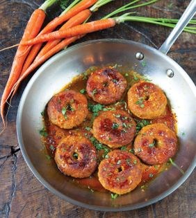 Grape molasses glazed chickpea + carrot patties (Kabab-e moshti-e Esfahani)