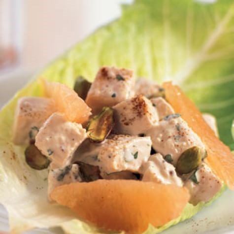 Grapefruit, chicken & pistachio salad