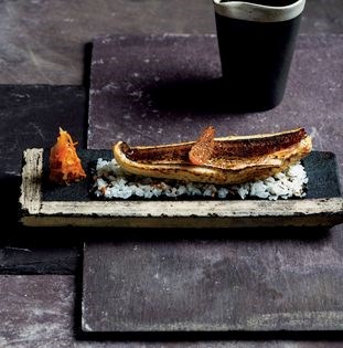 Grapefruit-cured red gurnard and buckwheat rice